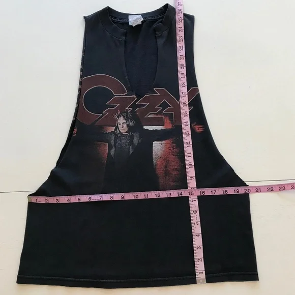 CONCERT⚡️VINTAGE OZZY RAIN TOUR RAW CUT MUSCLE T-SHIRT - Picture 5 of 13
